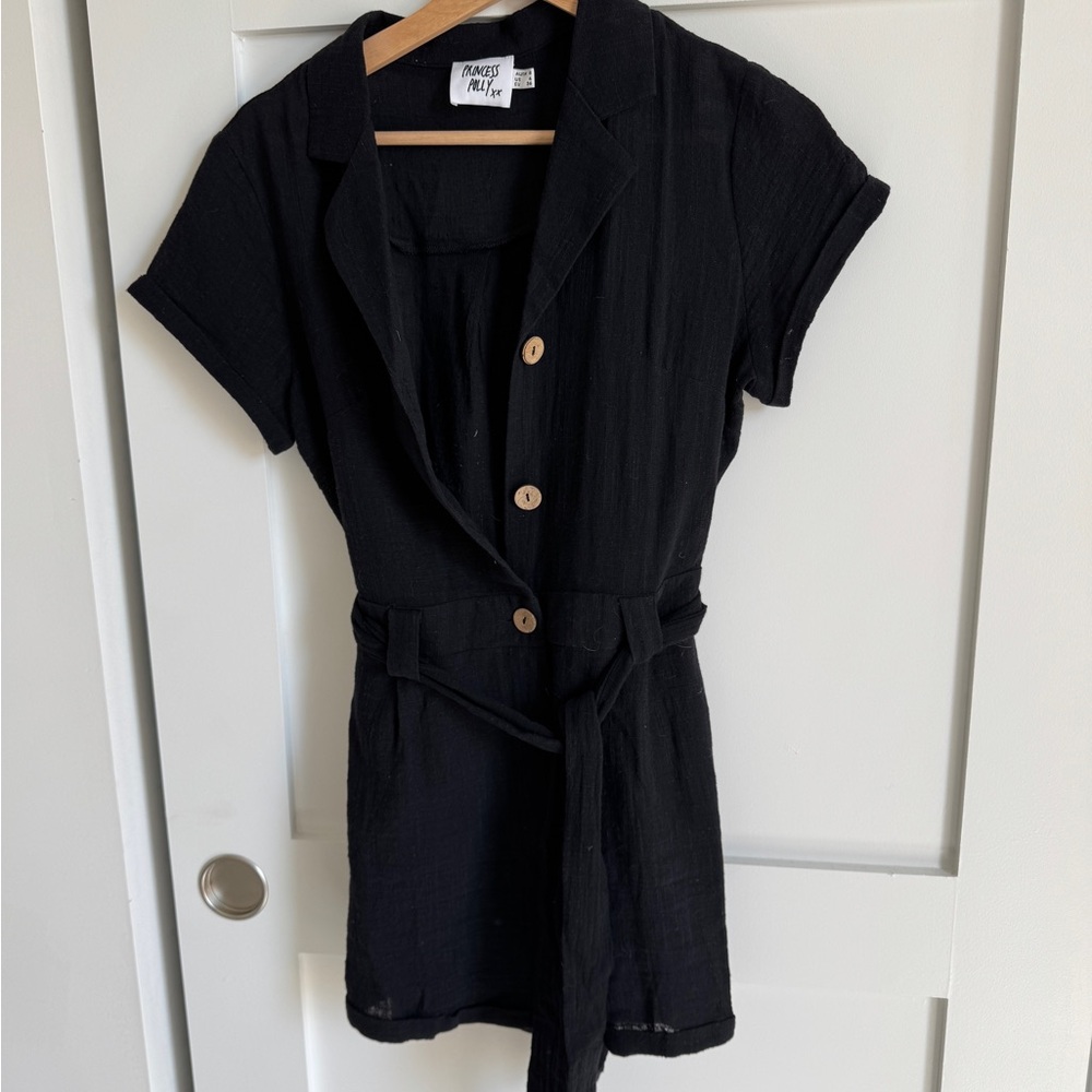 Women's Black Button-Up Dress